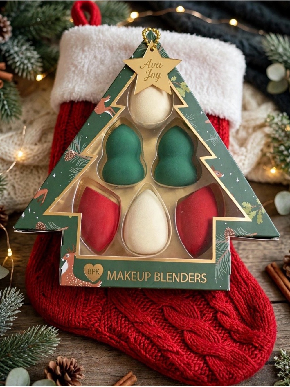 Ava Joy 6-Pack Christmas Tree Makeup Blenders - NEW IN BOX